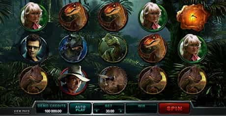 The logo of Quickfire game, Jurassic Park.