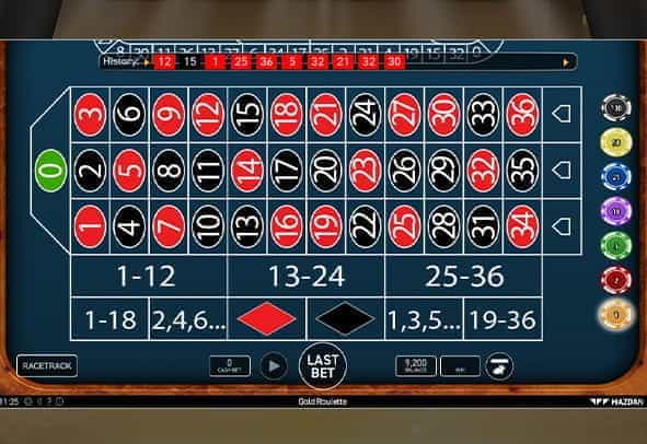 A demo version of Gold Roulette.
