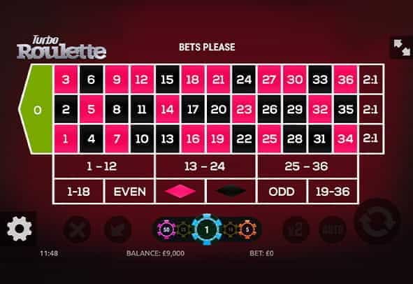 A demo version of Turbo Roulette.