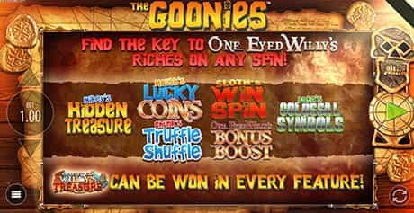 The logo of Blueprint Gaming game, The Goonies.