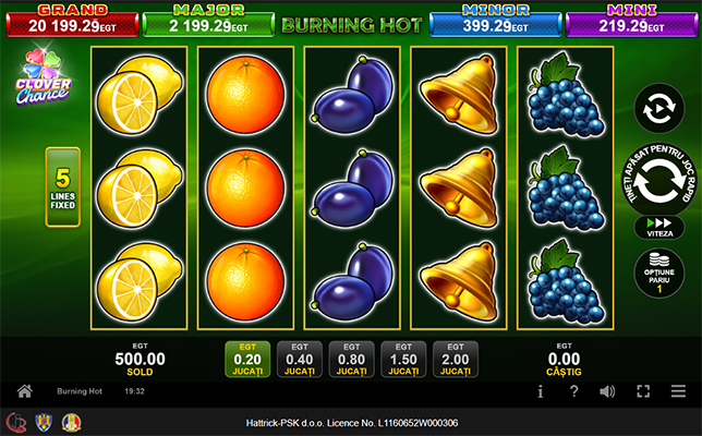 Burning Hot Clover Chance EGT Digital