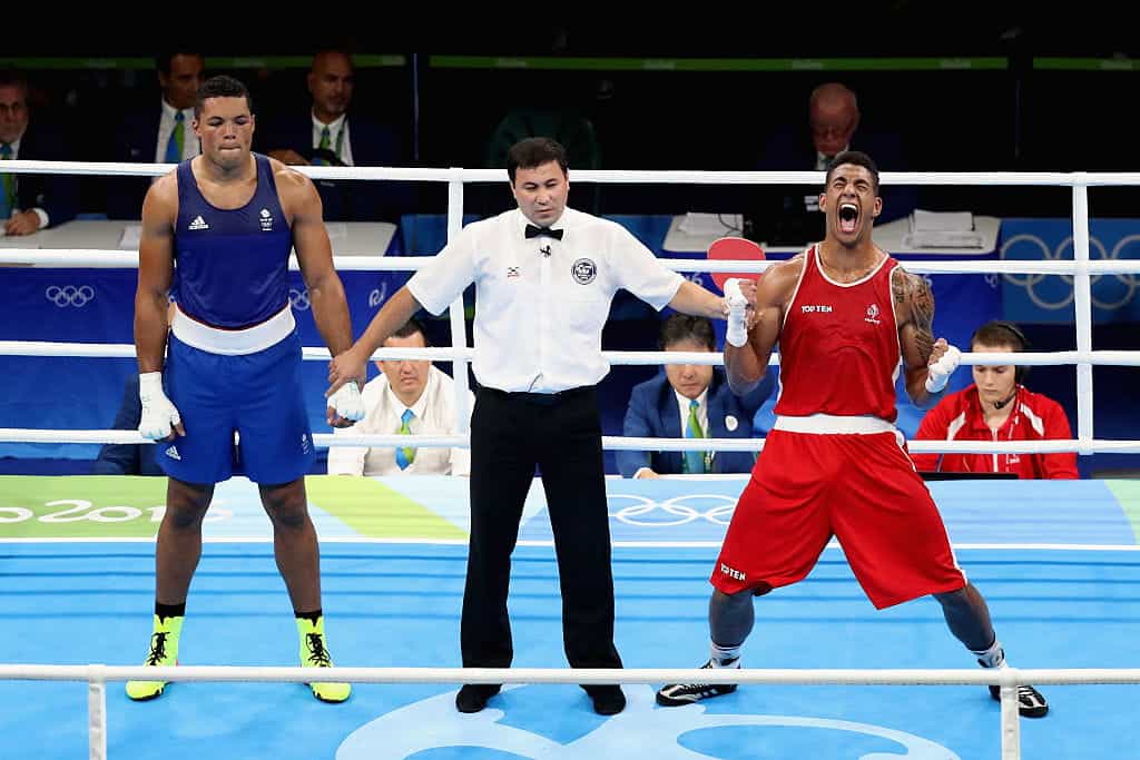 Rio Olympics men’s super-heavyweight gold medal announcement.