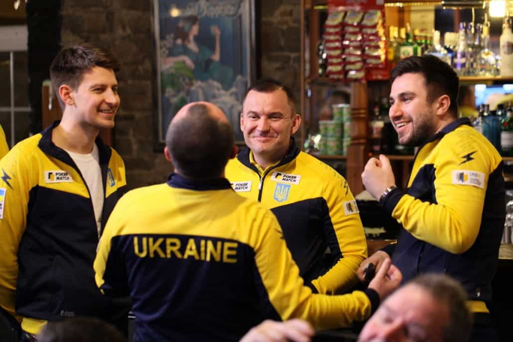 Ukrainian poker players celebrate their victory in the 2019 Nations Cup.