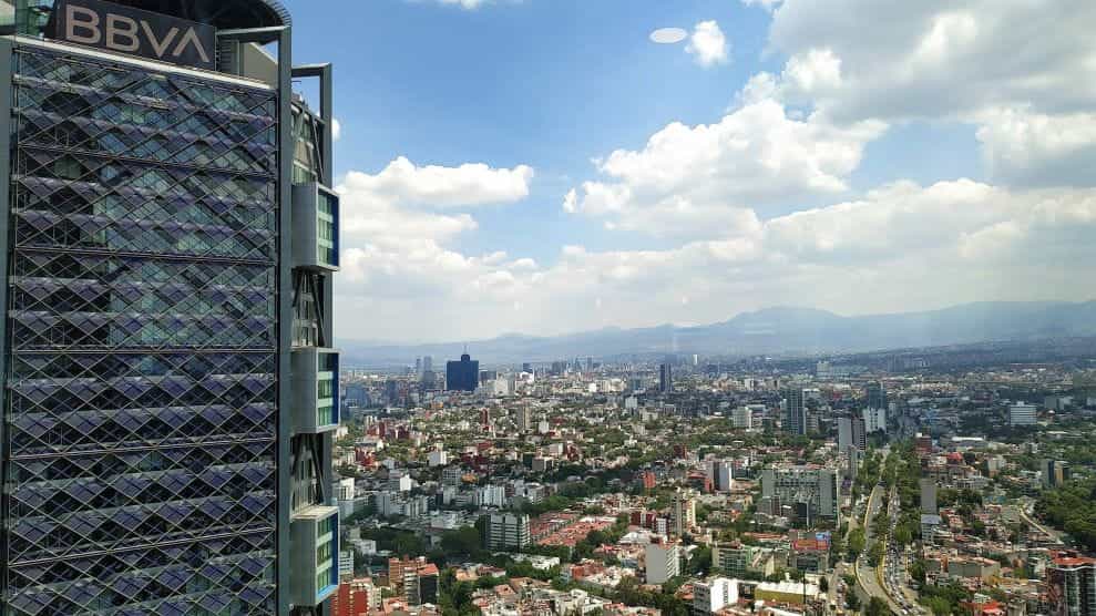 Mexico City from above, around Paseo de la Reforma.
