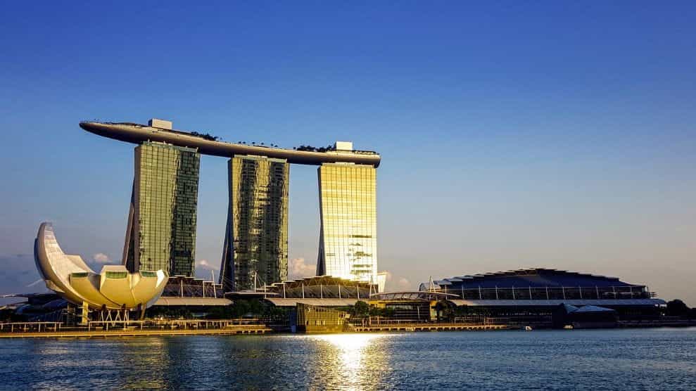 Marina Bay Sands by the water.