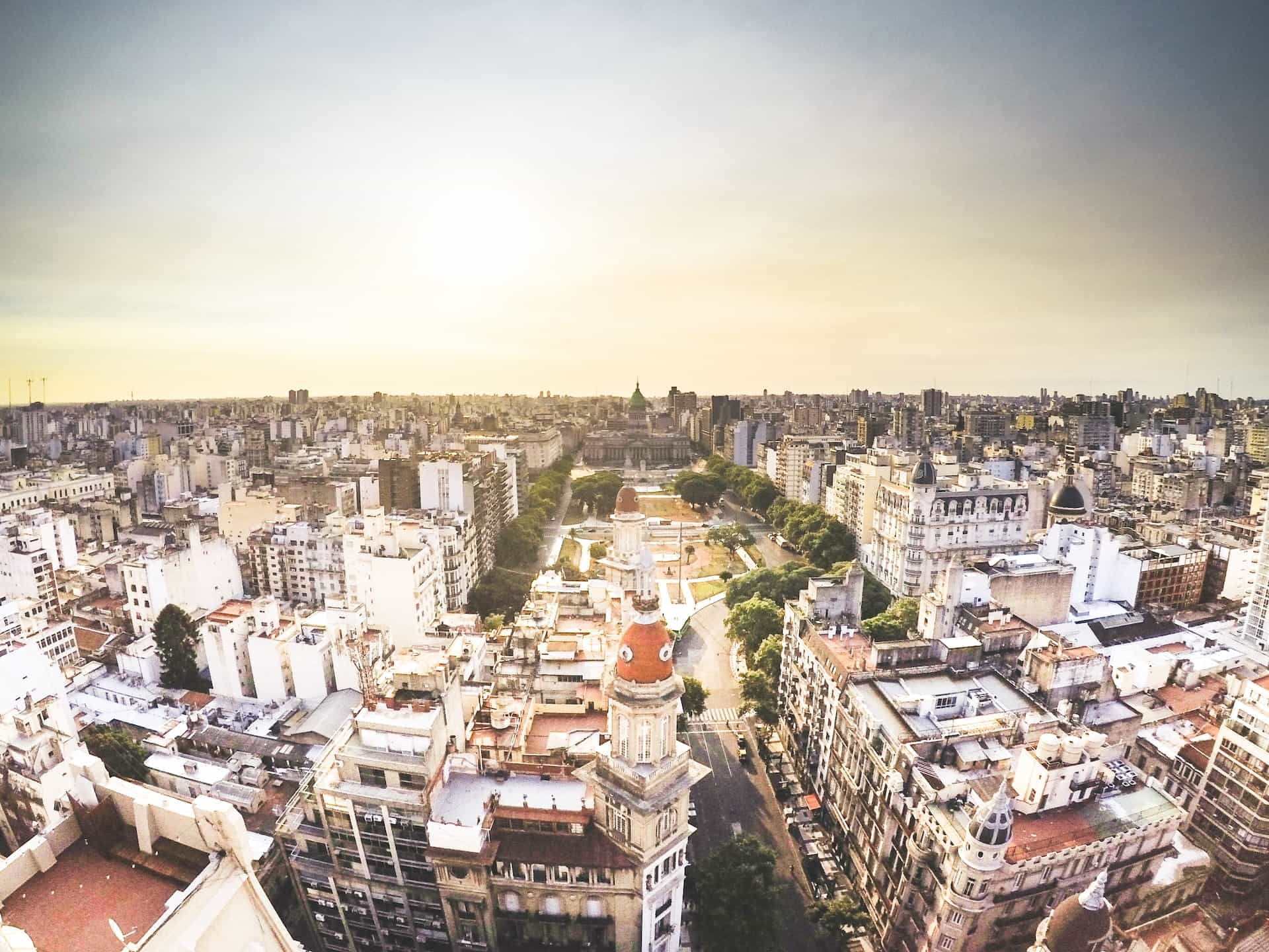 The city of Buenos Aires, Argentina from above.