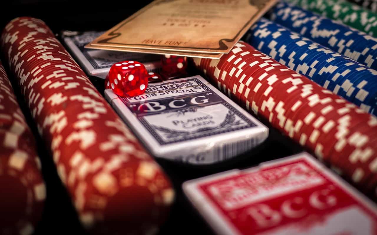 Cards and casino chips.