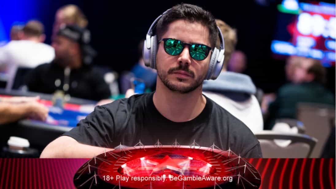 Portuguese poker player Luís Faria at the poker table.