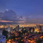 The city of Medellín, Colombia at dusk.