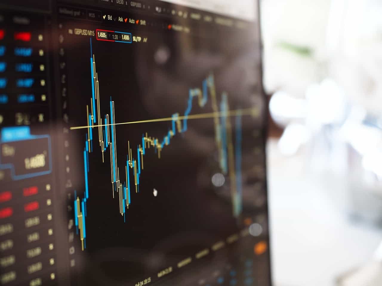 Finance charts and numbers.