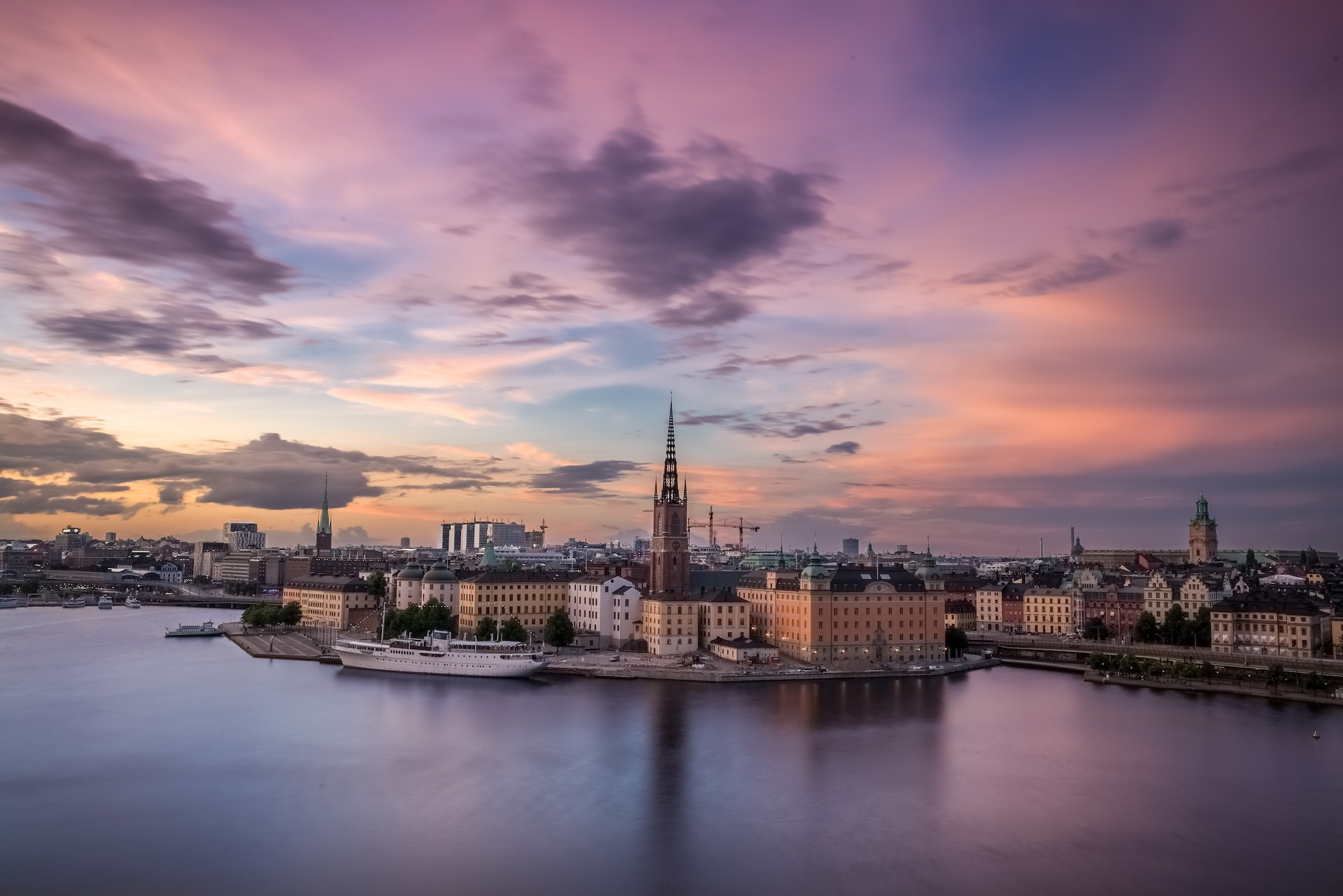 A city view from the waterfront.